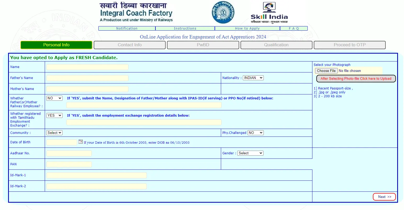 Integral Coach Factory Recruitment 2024 Apply Online