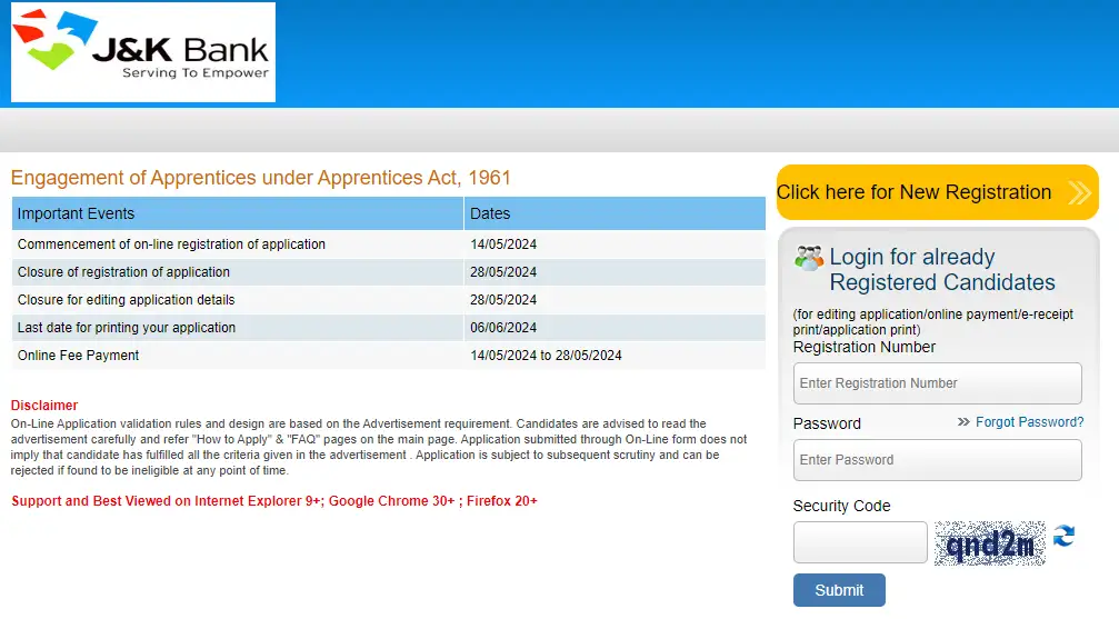 J&k Bank Apprentice Recruitment 2024 Apply Online