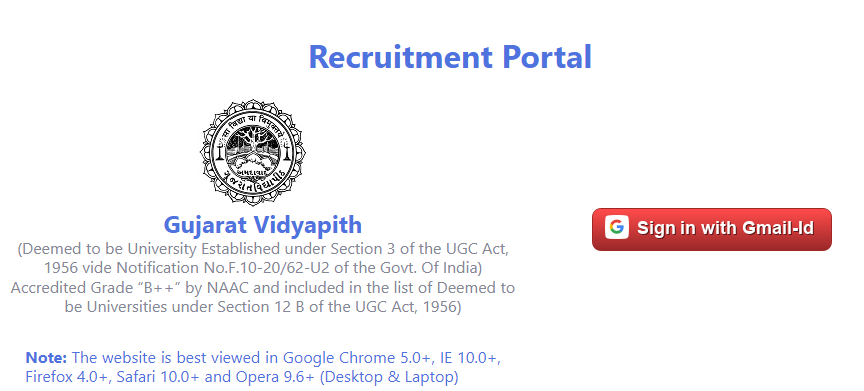 Gujarat Vidyapith MTS Recruitment 2024 Apply Online