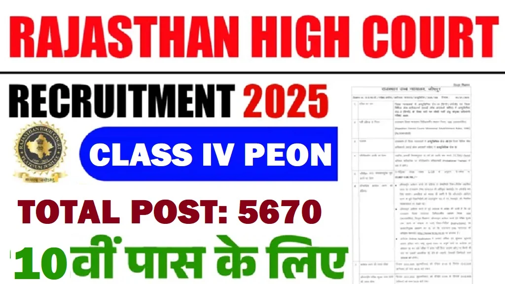 Rajasthan High Court Peon Recruitment 2025v